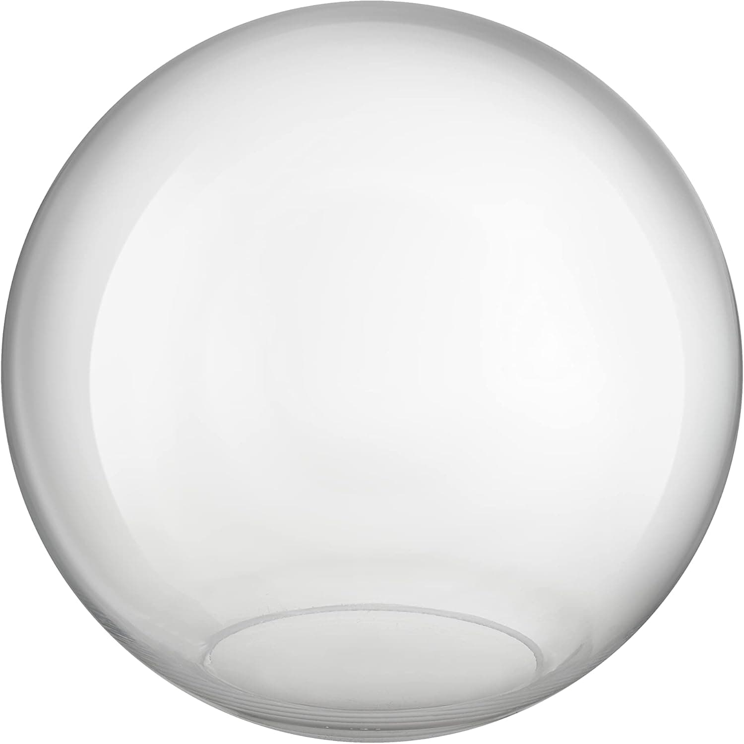 Aspen Creative 28005-60-1, 6" Clear Glass Globe, Neckless for Wall Sconces, Fitter: 2-3/4"