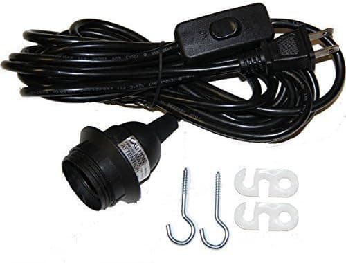 WALLNITURE Pendant Lamp Cord Set with On Off Switch 15 Feet Black