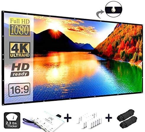 MonTex 120 inch Projection Screen 16:9 HD Foldable Anti-Crease Portable Projector Movies Screen for Home Theater Outdoor Indoor Support Double Sided Projection¡­
