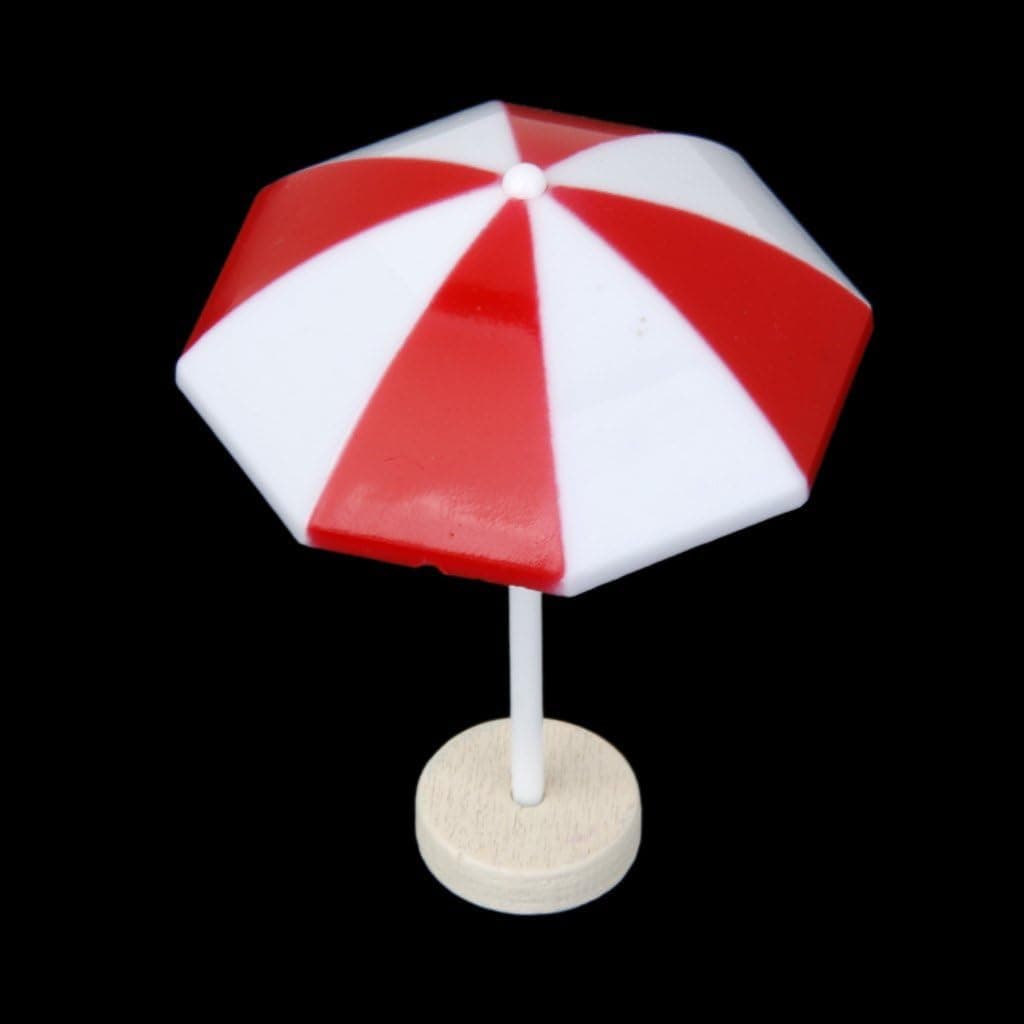 1x Red Beach Sun Umbrella Miniature PVC Landscape Bonsai Dollhouse Decor