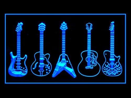 Bayyon Guitar Weapons Band Music Led Light Sign 12x8Inch