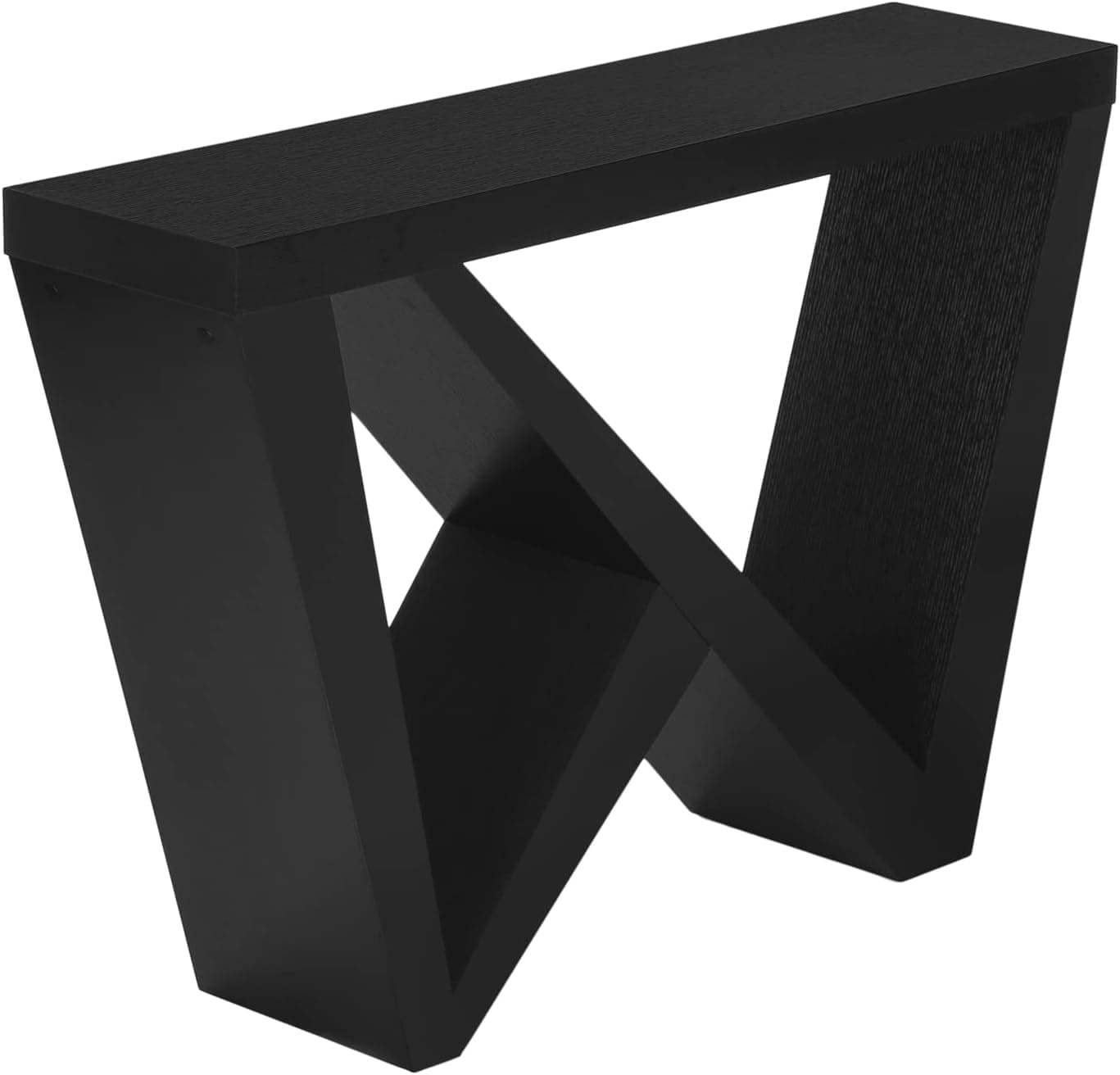 Monarch Specialties 2437 Accent Table, Console, Entryway, Narrow, Sofa, Living Room, Bedroom, Laminate, Contemporary, Modern Table-48 Hall, 47.25" L x 11.5" W x 32" H, Black Wood-Look