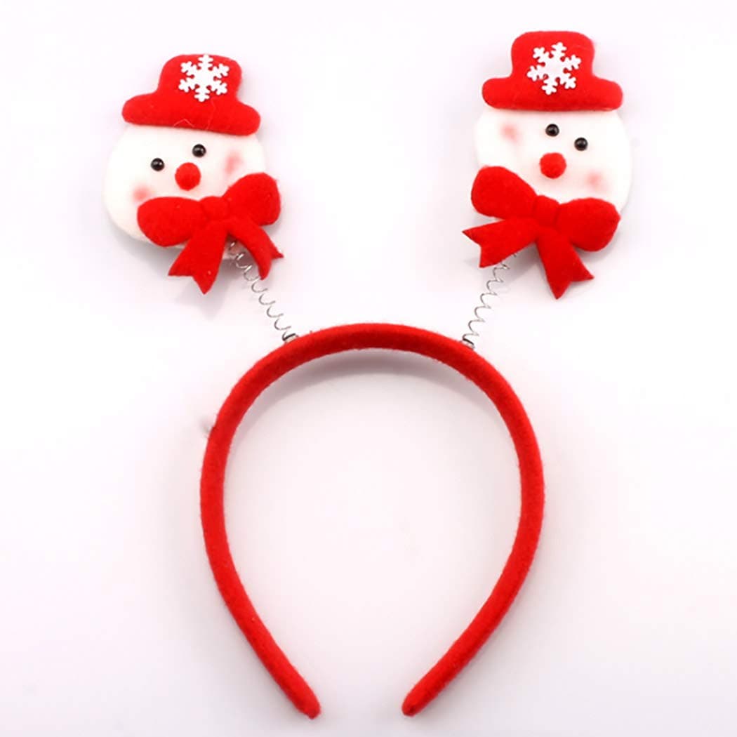 Mosako Santa Headbands Christmas Hair Hoops Red Velvet Snowman Headpieces Delicate Dainty Fancy Stylish Fashion Personalized Xmas Hair Accessories for Christmas Holiday Parties