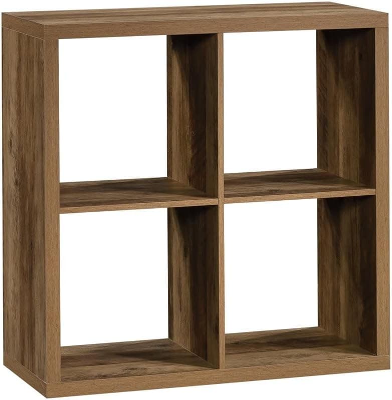 Sauder Engineered Wood 4-Cube Organizer in Rural Pine Finish
