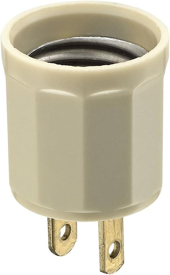 Leviton 61-I Non-Grounded Lamp Holder Adapter, 660 W, 125 Vac, Medium Base, Ivory