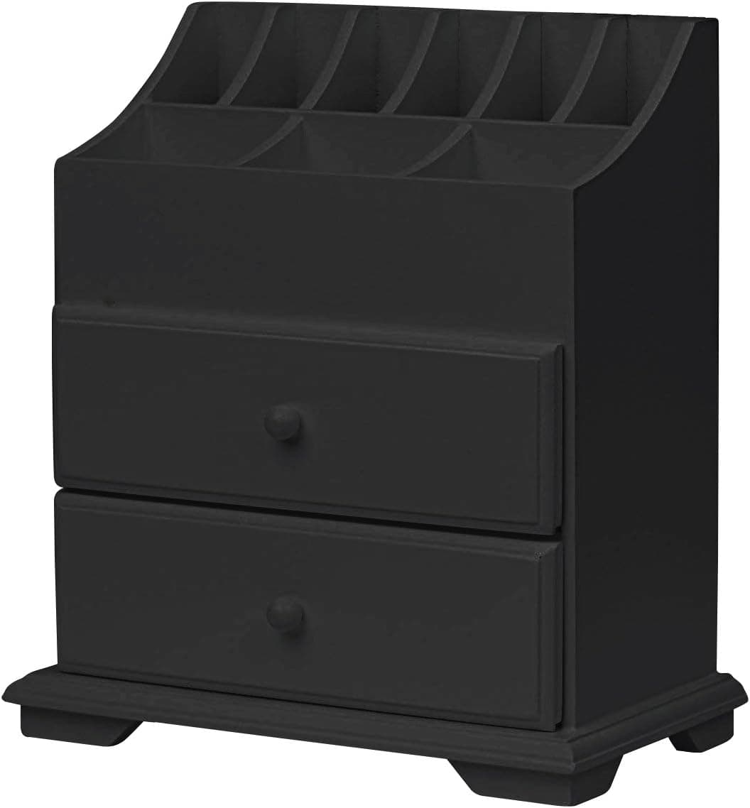 simply simily. Vanity Storage Beauty Organizer with Two Drawers, Elegant Cosmetic Organizer Can Be Used in Bathroom, Bedroom or Office, New Version All Parts Improved, Black