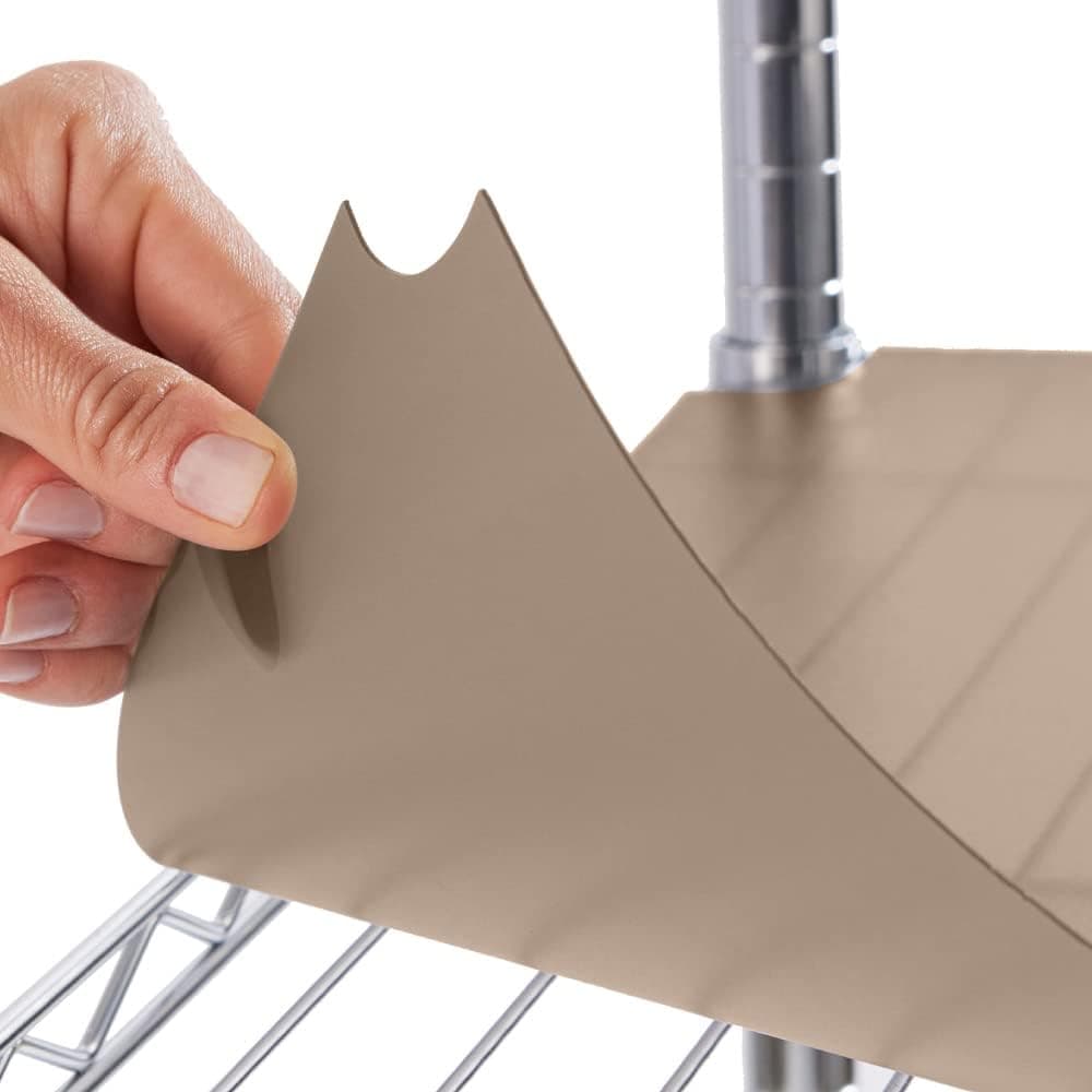 Gorilla Grip Wire Shelf Liner, Heavy Duty Waterproof Shelving Liners for Metal Rack, Hard Plastic Shelves Prevent Spills in Closet, Garage, Kitchen, Cabinets, Mat Covers, Durable, 36 x 18, Beige