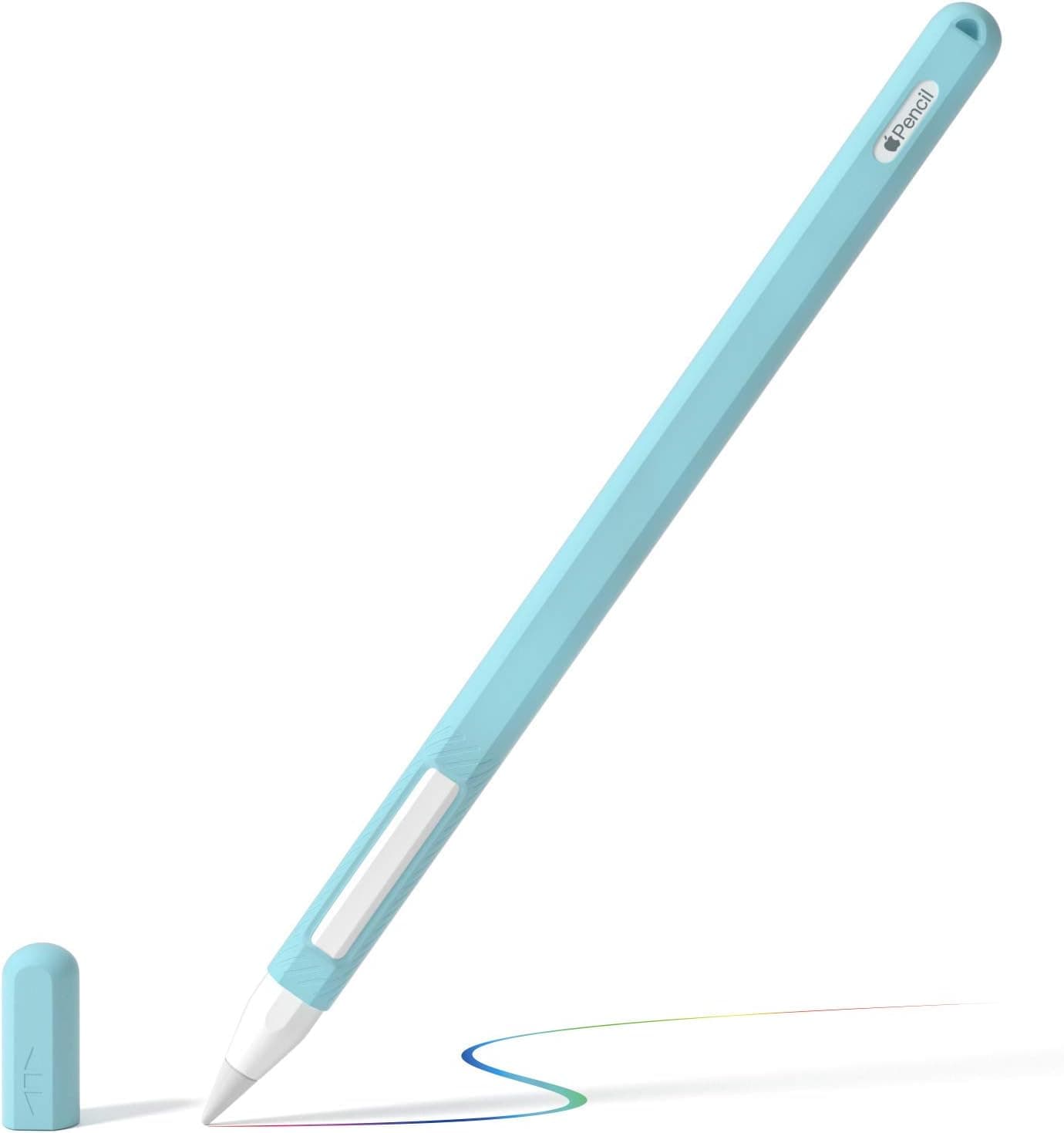 Case for Apple Pencil 2nd Generation Case Apple Pencil 2 Sleeve for Apple Pencil 2 Case Silicone Magnetic Skin for iPencil Compatible with iPad Pro Light Blue