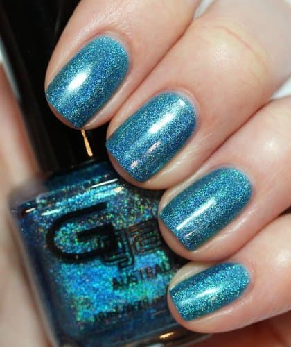 Glitter Gal Dark Blue Holographic 15 ML Nail Polish - Marine Blue 3D - .5 Fluid Ounce (15ml) Bottle