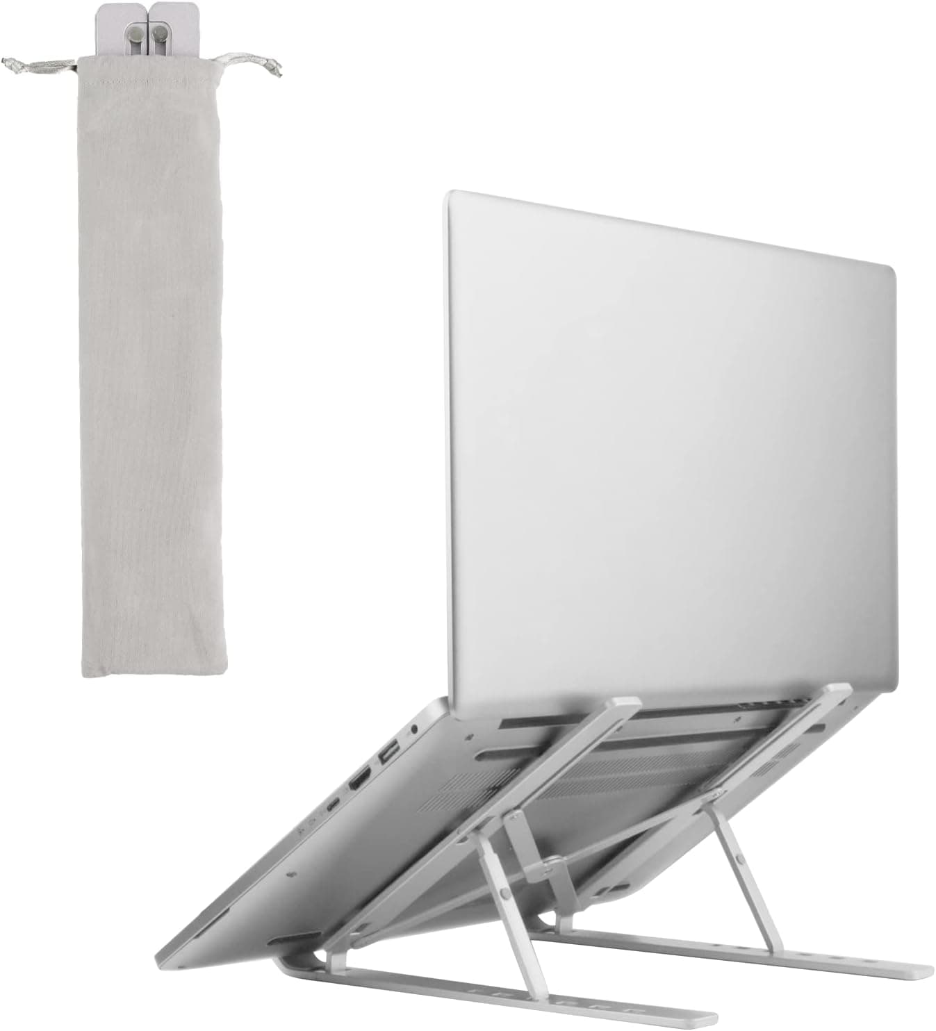SGIN Laptop Stand, Laptop Riser Computer Stand for Desk Adjustable Laptop Holder Computer Riser Compatible with More 10-15.6”Laptops Tablets for Desk, Silver
