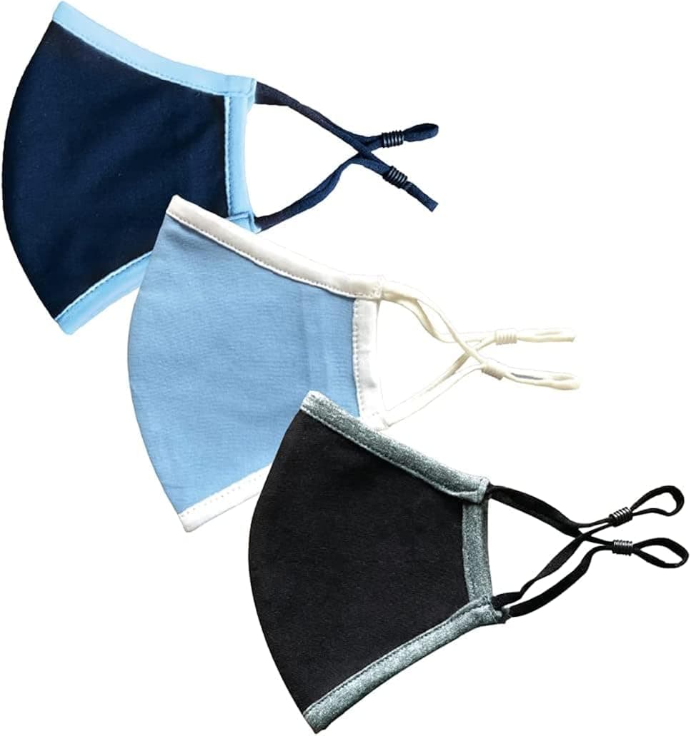 California Wellness Products Face Mask - Reusable 100% Cotton 2 Layer Unisex Face Mask - Pack of 3