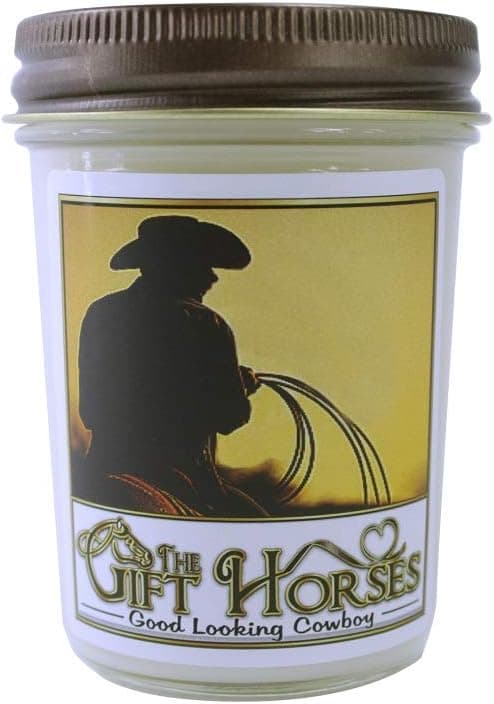The Gift Horses All Natural Soy Wax Scented Candle (8 oz, Cowboy) Clean Burning, Long Lasting, Paraffin Free