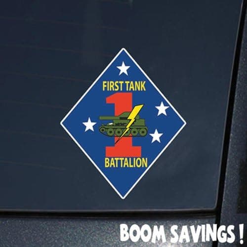 Boomsavings Marines USMC 1st Tank Battalion SSI 6" Decal Sticker