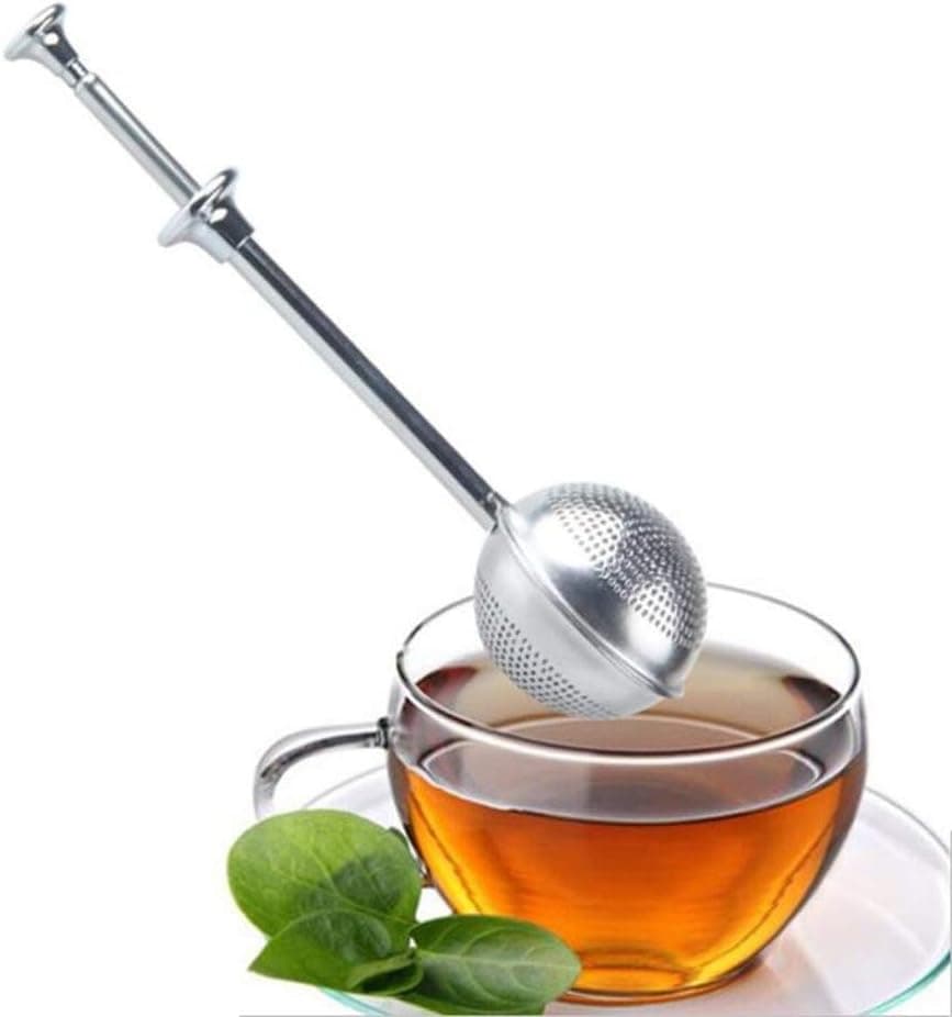 Verna's Bazaar Stainless Steel Tea Infuser Strainer Spoon,Reusable Strainer Squeeze Strainer (Spherical)…