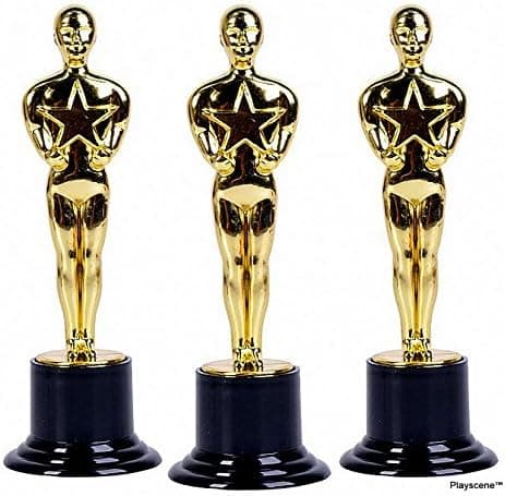 Oscar Award Trophies, 6" Inch Plastic Award Ceremony Oscar Trophies
