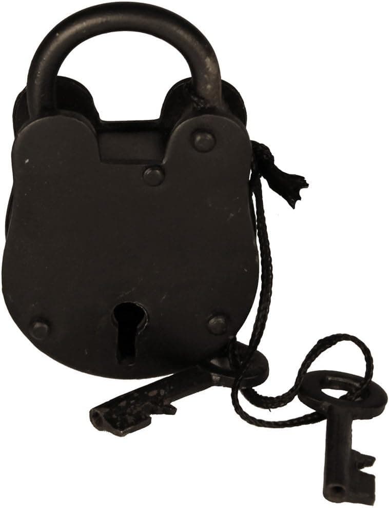 3" Antique Style Padlock - Iron Jailer Lock with Keys [Misc.]
