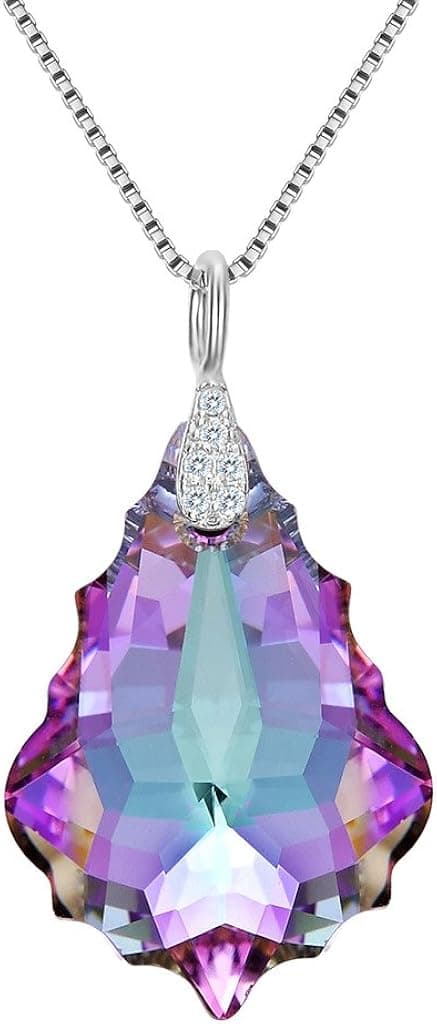 EleQueen 925 Sterling Silver CZ Butterfly Teardrop Dangle Earrings Fuchsia Made with Crystals
