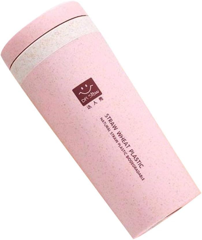 Waterbottle Big Travel Cups, 300ml Portable Vacuum Flask Outdoor Thermal Cup Coffee Sports Water Bottle Mug - Pink
