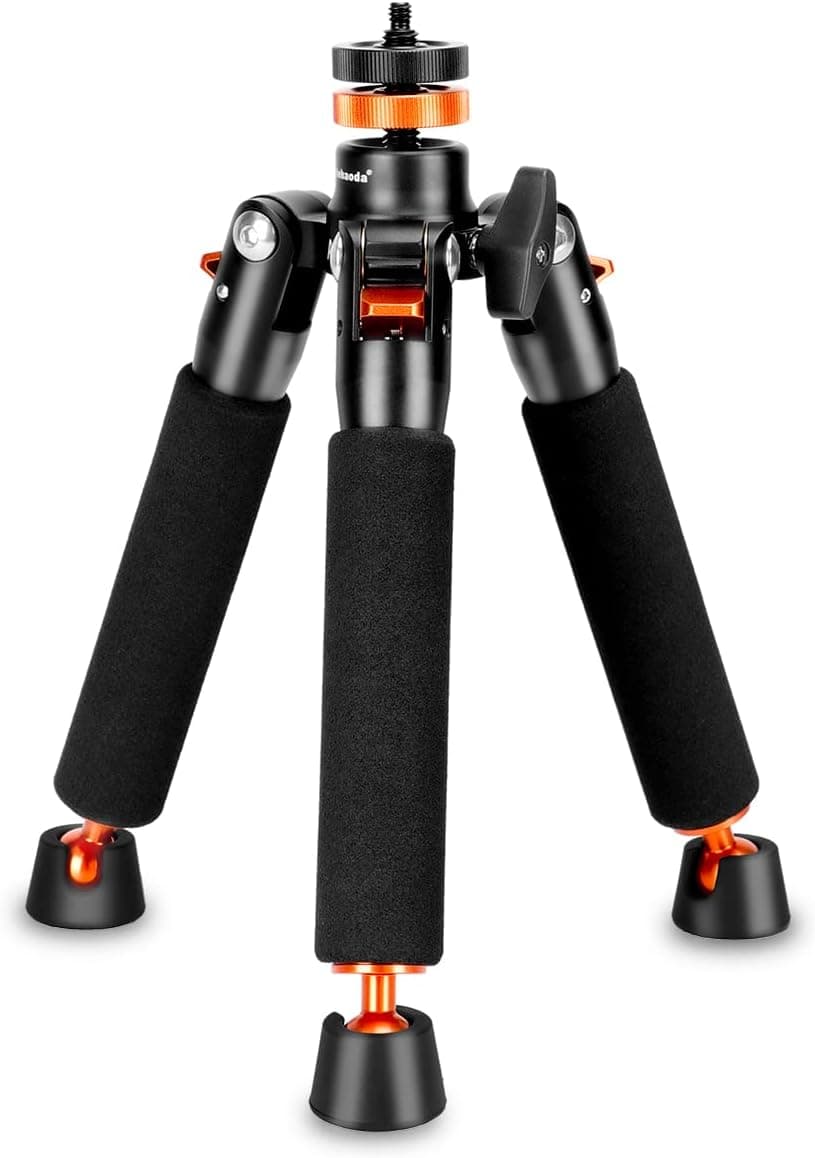 Koolehaoda A3 Mini Tripod with 1/4 and 3/8" Screw Mount, Universal Monopod Support Base Unipod Support Compatible with DSLR Cameras Video Micro Shooting