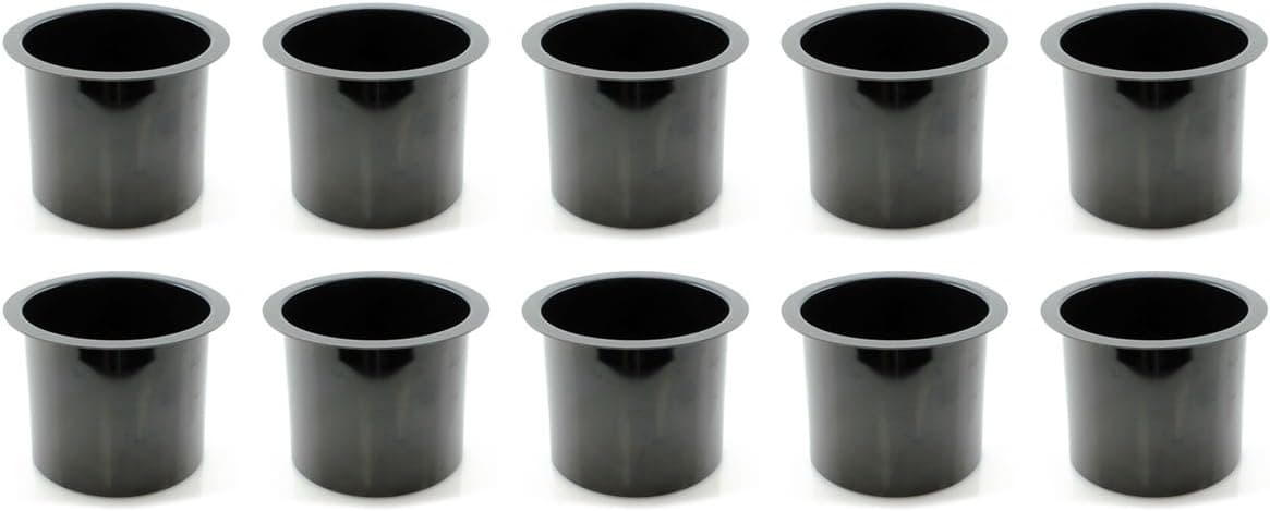 Versa Games Lot of 10 Aluminum Poker Table Cup Holder in Black