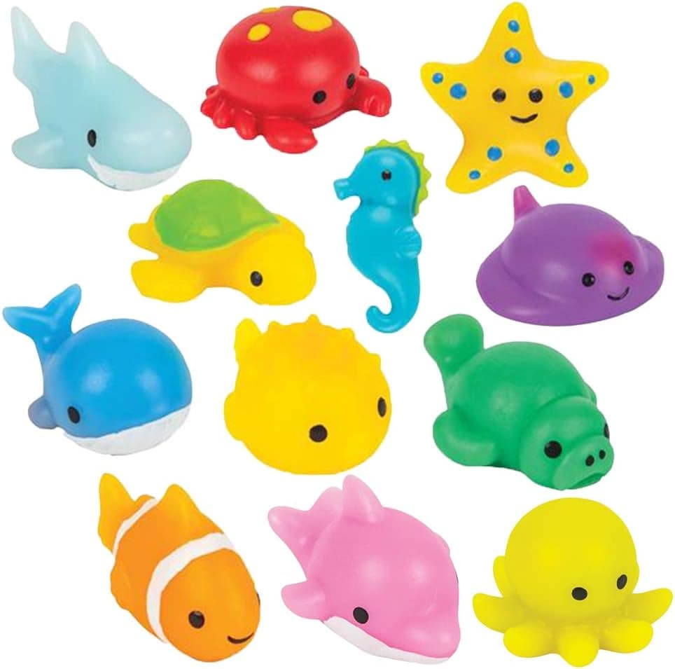ArtCreativity Squishy Sea Life Animals, Set of 24, Soft and Gooey Aquatic Toys for Kids, Assorted Gummy Sea Creatures, Under-The-Sea Party Favors, Ocean Party Goody Bag Fillers for Boys & Girls