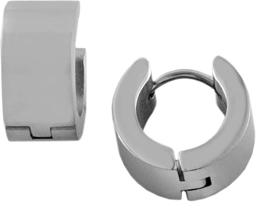Kooljewelry Stainless Steel 7x14 mm Huggie Hoop Earrings