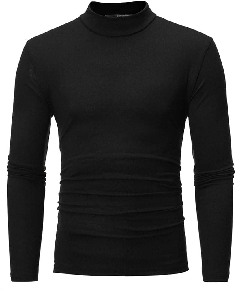 Mens Mock Turtleneck Sweater Color Autumn Top Long Solid Thin Sleeve and Men's Spring Casual Turtleneck Men Sweater