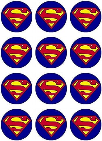 12 EDIBLE Superman Cupcake Toppers- superman cupcakes, superman Birthday Party. These are edible!