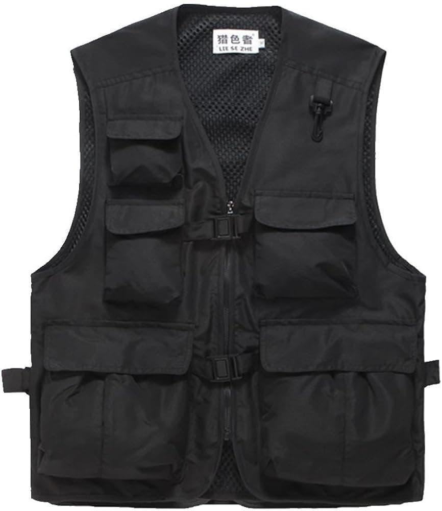 Liesezhe Unisex Breathable Fishing Vest, Multi-Pockets Photography Travel Hunting Waistcoat Jacket for Adults and Youth