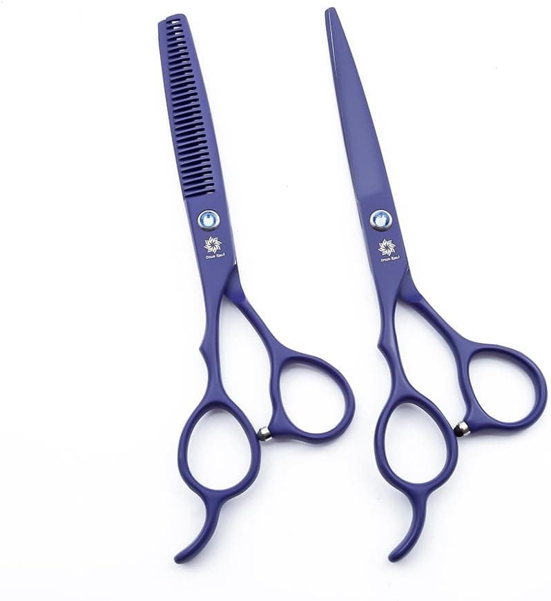 Dream Reach Professional Barber/Salon Razor Edge Stainless Steel 6" Left Handed Hair Cutting Thinning / Texturizing Scissors / Shears Set (Violet)