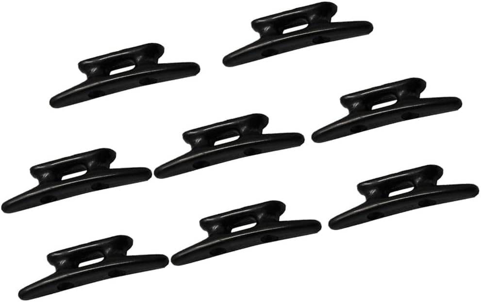 Baosity 8Pieces 3" Black Nylon Closed Base Marine Boat & Dock 3 Inch Cleat