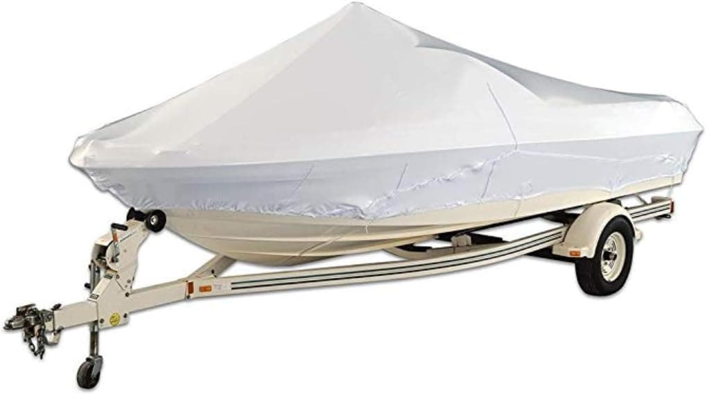 Transhield | Universal Marine Boat Cover | Waterproof, Heavy Duty | Straps & Vents Included