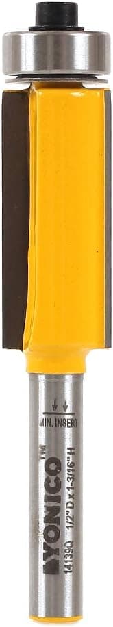 Yonico Router Bits Pattern Bit Flush Trim 1-1/4-Inch Cutting Height X 1/2-Inch 1/4-Inch Shank 14139