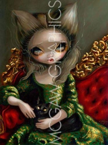 Bruce McGaw Princess with a Black Cat by Jasmine Becket-Griffith 12"x9" Art Print Poster