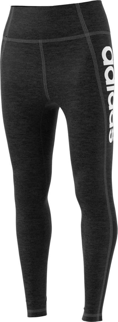 adidas Women’s D2m Logo High-rise Long Tights, Black/White, Large/A