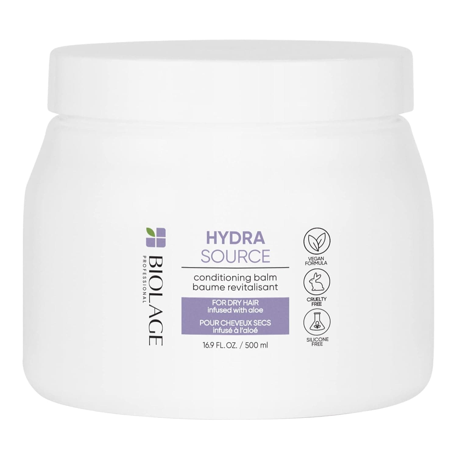 Biolage Hydra Source Conditioning Balm | Hydrates, Nourishes & Detangles Dry Damaged Hair | Moisturizing | Sulfate-Free | For Medium To Coarse Hair | Salon Professional Conditioner | Deep Conditioning