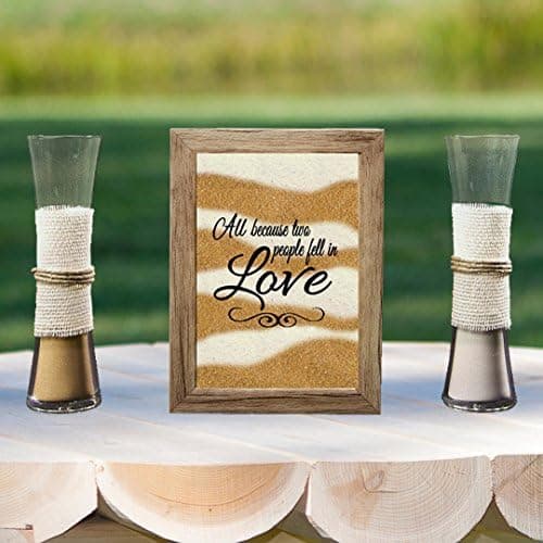 T12 Rustic Barn Wood Wedding Unity Sand Ceremony Frame Set - All Because Two People Fell in Love