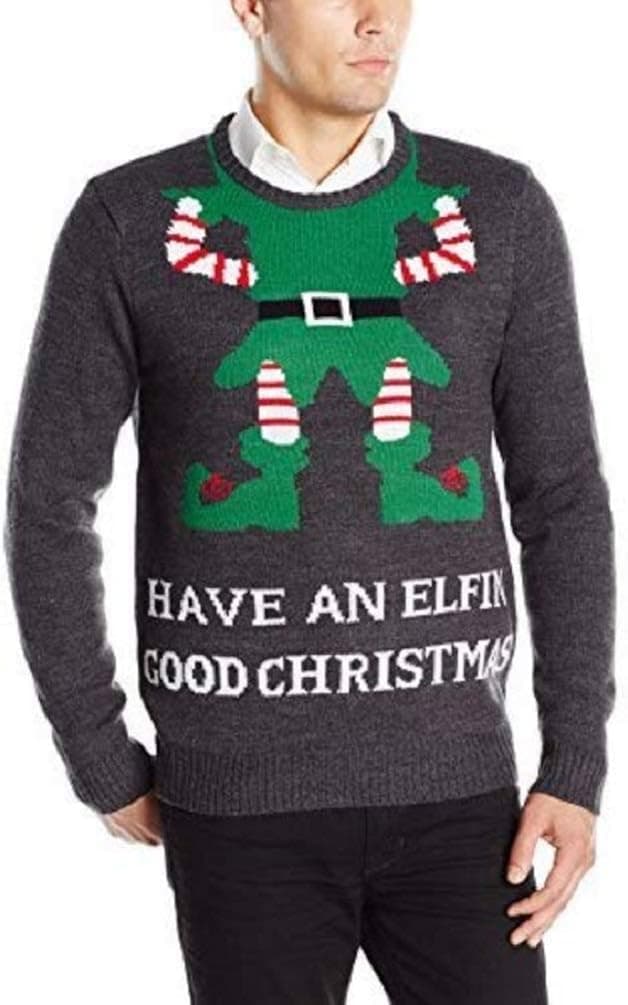 3 Santas Men's Have an Elfin' Good Christmas Sweater
