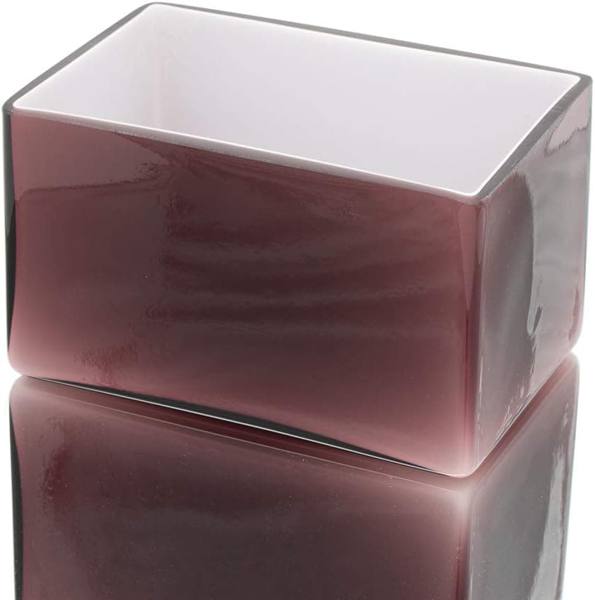 Richland Marlee Square Vase Centerpiece Colored Glass Mauve