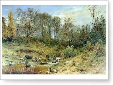 Stream in a Forest. By Ivan Shishkin. Fine Art Print 20"x28"