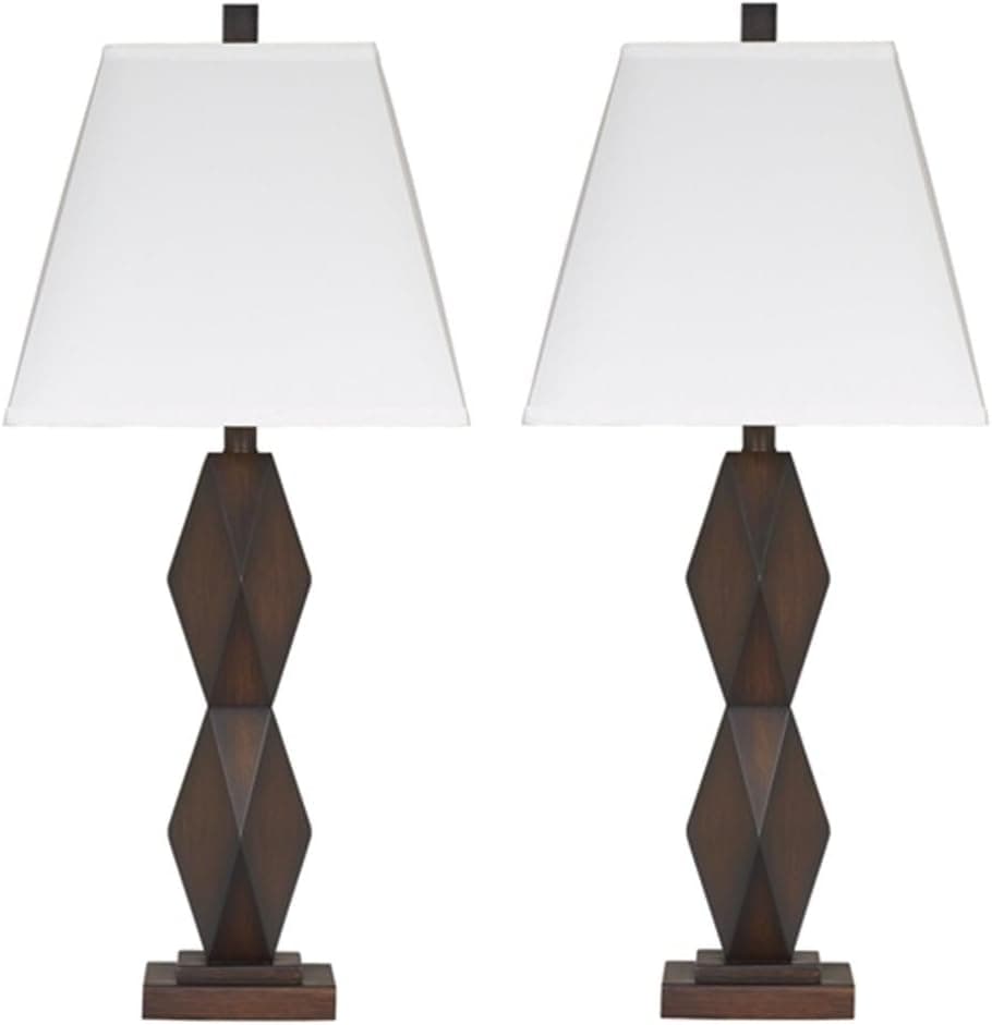 Signature Design by Ashley - Natane Table Lamp - Contemporary - Set of 2 - Dark Brown