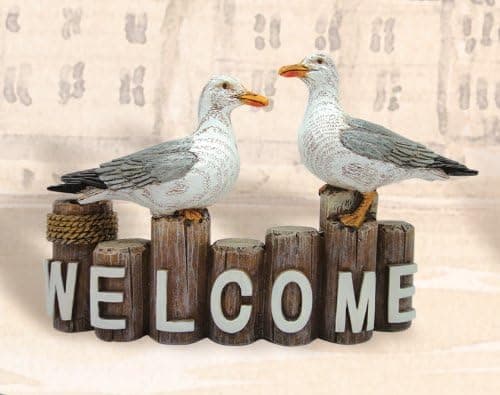 HS Seagulls on Welcome Pilings Nautical Decoration