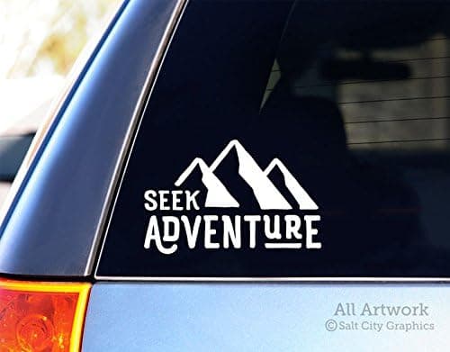 Seek Adventure Decal - Car Window Decal (5 inches Wide, White)