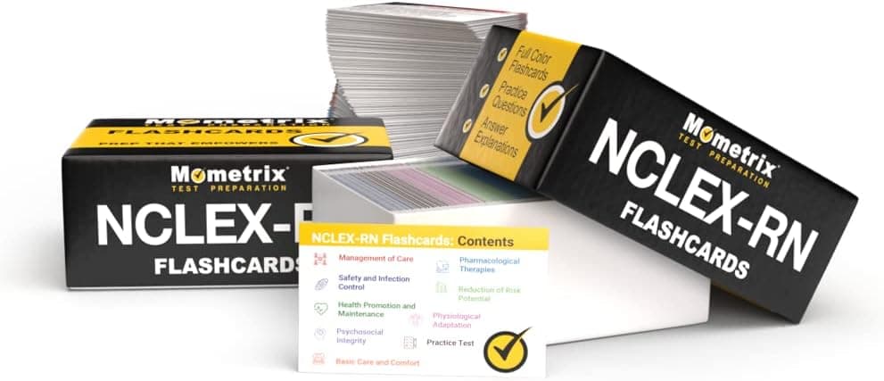 NCLEX RN Examination Study Cards: 1000+ NCLEX RN Review Cards 2023 and 2024 with Practice Test Questions [Full Color Cards]