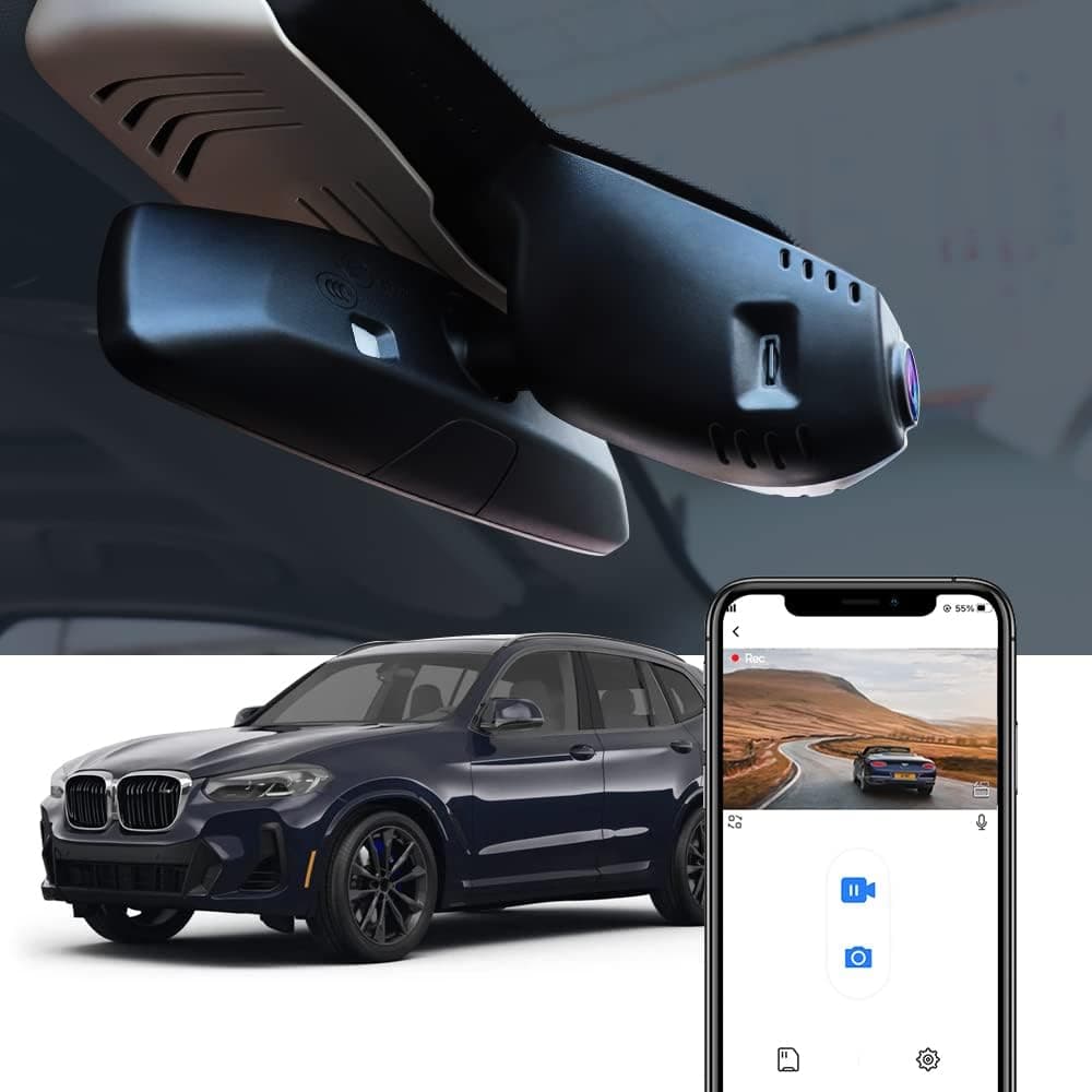 Fitcamx 4K Dash Cam Suitable for BMW X3 X3 M 2022 2021 2020 2019 2018 M40i Sdrive Xdrive30i 30e(G01), Integrated OEM Style, UHD Video WiFi, G-Sensor, Loop Recording, G-Sensor, Plug & Play, 64GB Card