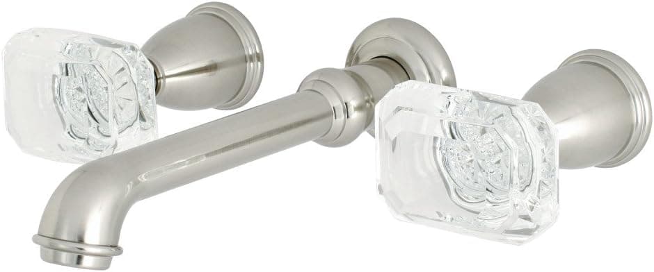 Kingston Brass KS7028WQL Krystal Onyx Roman Tub Faucet, 10-7/16", Brushed Nickel