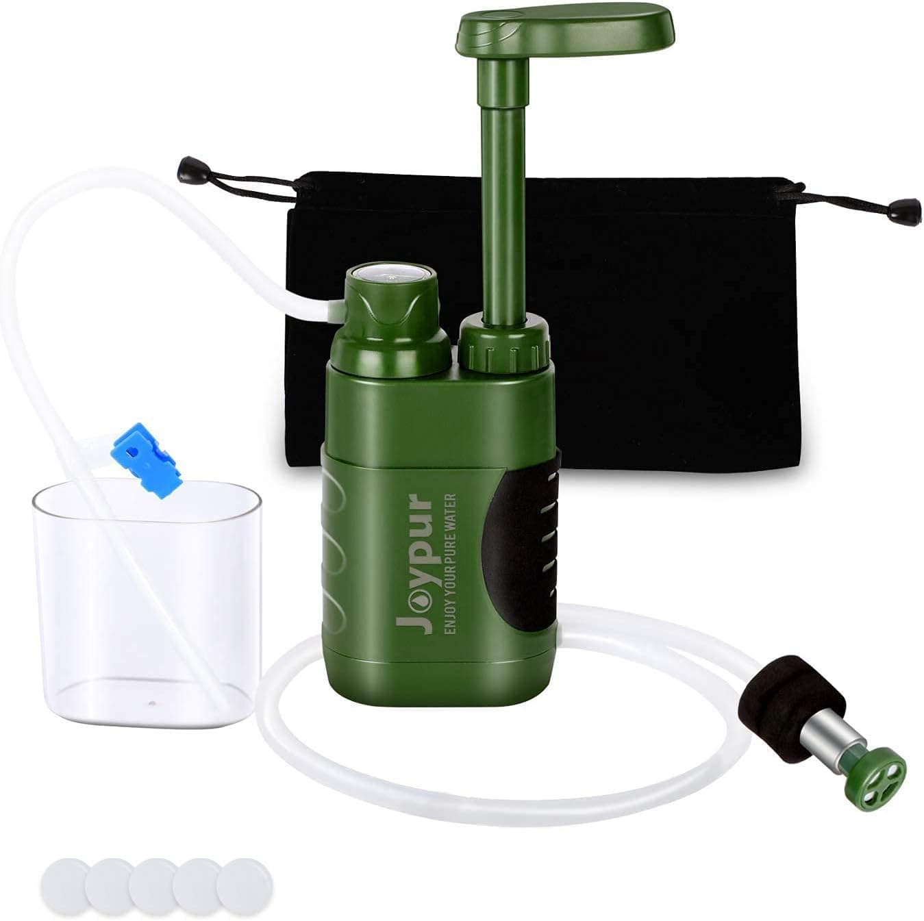 joypur Outdoor Water Purifier Pump,3-Stage Water Filter,0.01 Micron Emergency Portable Water Filtered for Hiking,Survival Gear,Camping, Hiking, Backpacking