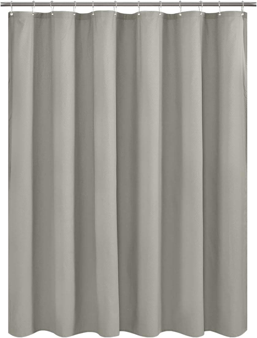 Mrs Awesome Soft Lightweight Shower Curtain Liner - Embossed Microfiber Fabric & Machine Washable, Water Repellent, 70 x 72 inch, Dark Gray