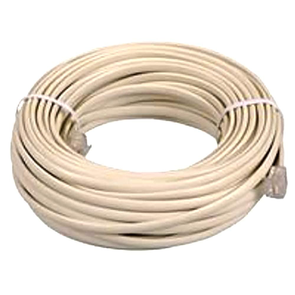 BoostWaves SuperClear 100' FT Foot Ivory Beige Telephone Extension Cord Cable Line Wire RJ11