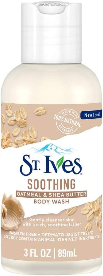 St Ives Body Wash Oatmeal & Shea Butter Travel Size 3 Ounce, (Pack of 6)